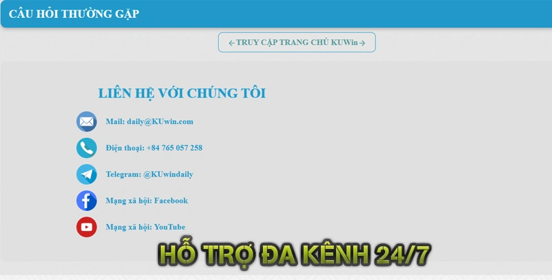 Đại Lý KUWIN 14 Hỗ Trợ Đa Kênh 24/7